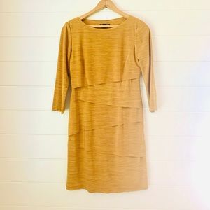 Tahari Golden Layered Pencil Dress